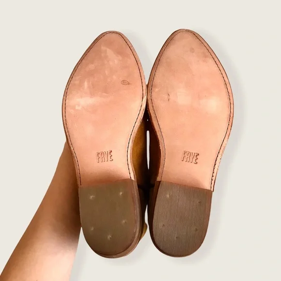 Frye Billy Short Camel Suede Leather South Western Pull On Cowboy Ankle Boots - Picture 14 of 16